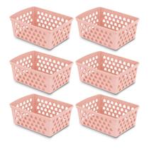 Kit 6 Cestos Organizador Multiuso Gaveta Extra Grande Armário Lavanderia GG (29x20)