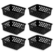Kit 6 Cestos Organizador Multiuso Médio 20x15 Lavanderia Branco Preto Rosa Transparente