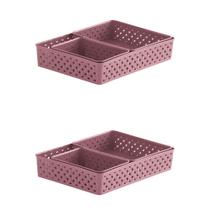 Kit 6 Cestos Organizador Multiuso Rattan p/ Armário Cozinha e Gaveta Kit 6 Cestos Organizador Multiuso Rattan p/ Armário Cozinha e Gaveta