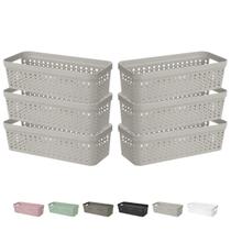 Kit 6 Cestos Organizador s/ Tampa Trama Rattan 3,6L Usual