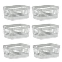 Kit 6 Cestos Organizadores 2.5 L Multiuso Decorativo Espaçoso P/ Ambientes Casa Cozinha Lavanderia Quarto Sala