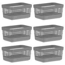 Kit 6 Cestos Organizadores 2.5 L Multiuso Decorativo Espaçoso P/ Ambientes Casa Cozinha Lavanderia Quarto Sala