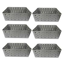 Kit 6 Cestos Organizadores Medio Premium para Cozinha e Lavanderia