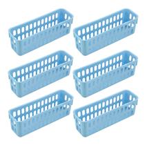 Kit 6 Cestos Organizadores Multiuso 1,5 Litros Conjunto Para Quarto Banheiro Cozinha Porta Objetos Acessórios Mantimentos 7x25cm