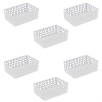 Kit 6 Cestos Organizadores Multiuso P 19X13,8X6,5 Cm
