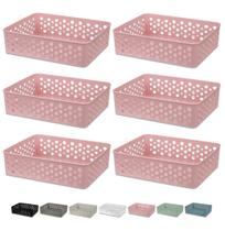 Kit 6 Cestos Organizadores p/ Gaveta Armario Lavanderia G 34x25cm Kit 6 Cestos Organizadores p/ Gaveta Armario Lavanderia G 34x25cm