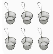 Kit 6 Cestos Redondo Aço Inox Para Servir Frituras 8,5x7,5cm Kit 6 Cestos Redondo Aço Inox Para Servir Frituras 8,5x7,5cm