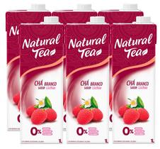 kit 6 Chá Branco Sabor Lichia Zero Açúcar Natural Tea 1l