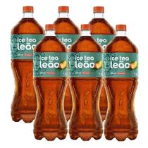 Kit 6 chá preto ice tea pêssego leão garrafa 1,5l