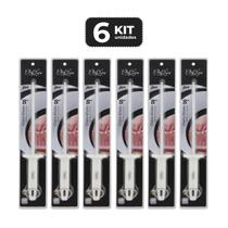 Kit 6 chaira afiador 8" cabo polipropileno branco 31 cm