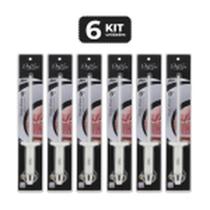Kit 6 chaira afiador 8" cabo polipropileno branco 31 cm