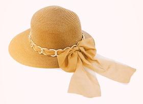Kit 6 Chapeu De Praia Viseira Palha Corrente Feminina Verao