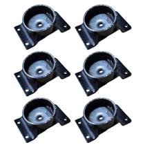 Kit 6 Chapinha Chapa Tubo Inclinada Preto - Mozzelar