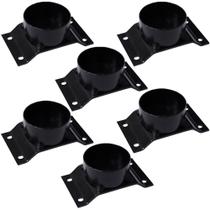 Kit 6 Chapinhas Chapa Elevada com Tubo Fixação Pés Palito Rosca 5/16 Preto G59 Kit 6 Chapinhas Chapa Elevada com Tubo Fixação Pés Palito Rosca 5/16 Preto G59