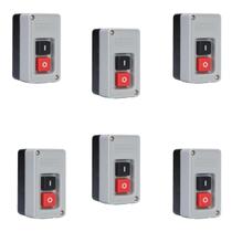 Kit 6 Chave Liga e Desliga p/ Acionamento Motor Bipolar 30A Cor:Cinza