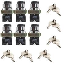 Kit 6 chave xb2-bg33 metalica 3 pos fixa c/ chave stark Kit 6 chave xb2-bg33 metalica 3 pos fixa c/ chave stark