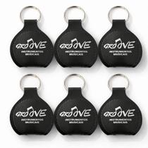 kit 6 Chaveiros Porta Palhetas Groove material sintético Preto Violão Guitarra Baixo