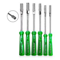 Kit 6 Chaves Canhão Sextavadas 5mm a 10mm em Aço Cromo Vanádio Uso Profissional e Doméstico