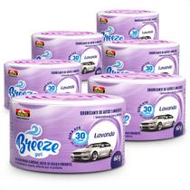 Kit 6 Cheirinhos Aromatizante Breeze Gel Lavanda Proauto 60g
