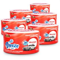 Kit 6 Cheirinhos Aromatizante Breeze Gel Morango Proauto 60g