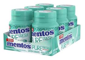 kit 6 Chiclete Mentos Pure Fresh Wintergreen zero açucar 56g