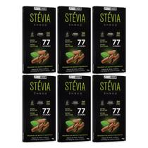 KIT 6 CHOCOLATE VEGANO SEM CONSERVANTES 77% CACAU VEGANO STEVIACHOCO 70g