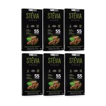 Kit 6 chocolate vegano zero lactose vegano 55% cacau 70g steviachoco