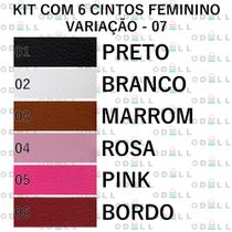 Kit 6 Cinto Feminino Fininho De Fivela Dourada Básico - CF03 Kit 6 Cinto Feminino Fininho De Fivela Dourada Básico - CF03