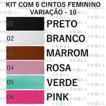 Kit 6 Cinto Feminino Fininho De Fivela Dourada Básico - CF03 Kit 6 Cinto Feminino Fininho De Fivela Dourada Básico - CF03