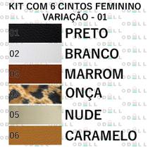 Kit 6 Cintos Com FIvela Quadrada Feminino Retro Basico, CF01 Kit 6 Cintos Com FIvela Quadrada Feminino Retro Basico, CF01