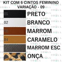 Kit 6 Cintos Com FIvela Quadrada Feminino Retro Basico, CF01 Kit 6 Cintos Com FIvela Quadrada Feminino Retro Basico, CF01