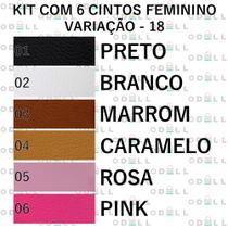 Kit 6 Cintos Feminino Basico De Fivela Oval Retro Fino, CF12