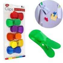 Kit 6 Clips Magnéticos Prendedores Alimentos Pregador Multiuso Forte Para Embalagem de Cozinha