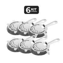 Kit 6 coador de gelo strainer de inox - 14x11,5 cm