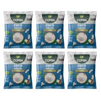 Kit 6 coco ralado sem açucar menor teor de gordura copra 50g natural para receitas