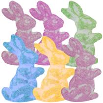 Kit 6 Coelhos Decorativos Brilhantes de Isopor 9x5cm Kit 6 Coelhos Decorativos Brilhantes de Isopor 9x5cm