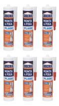 KIT 6 COLA CASCOLA MONTA E FIXA PL600 INTERNO EXTERNO 375g FORTE