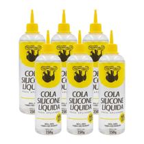 Kit 6 Cola de silicone líquida transparente Rendicolla 250g