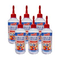 Kit 6 Cola de silicone Radex 110ml, uso artístico e profissional