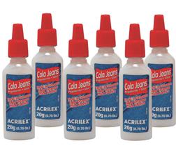 Kit 6 cola jeans 20g acrilex Kit 6 cola jeans 20g acrilex