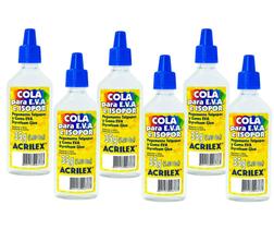 Kit 6 Cola Para EVA e Isopor 35g Acrilex