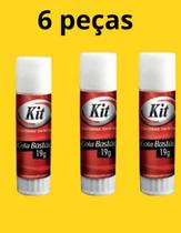 Kit 6 Colas Cola Bastão 09G PVC glicerina, água e conservantes Material Escolar Infantil Escritório