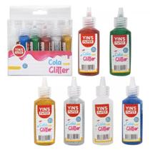 Kit 6 colas coloridas com glitter