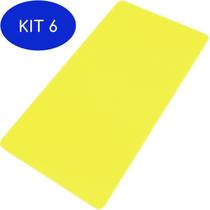 Kit 6 Colchonete Academia E Ginastica 1,10X0,50 - Amarelo