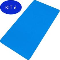 Kit 6 Colchonete Academia E Ginastica 1,10X0,50 - Azul Royal