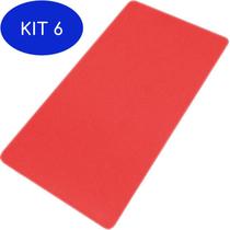 Kit 6 Colchonete Academia E Ginastica 1,10X0,50 - Vermelho