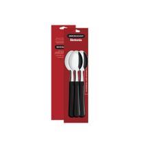 Kit 6 Colher Colheres de Aço Inox Simonaggio Sintonia para Sopa Preto Kit 6 Colher Colheres de Aço Inox Simonaggio Sintonia para Sopa Preto
