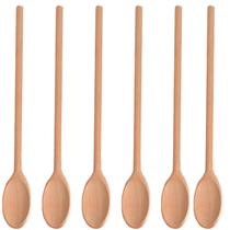 Kit 6 Colher De Pau Oval Não Arranha Sem Riscos Cozinha