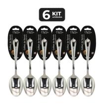 Kit 6 colher de servir inox 23 cm