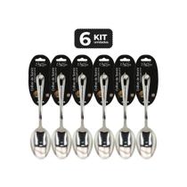 Kit 6 colher de servir inox 23 cm Kit 6 colher de servir inox 23 cm
